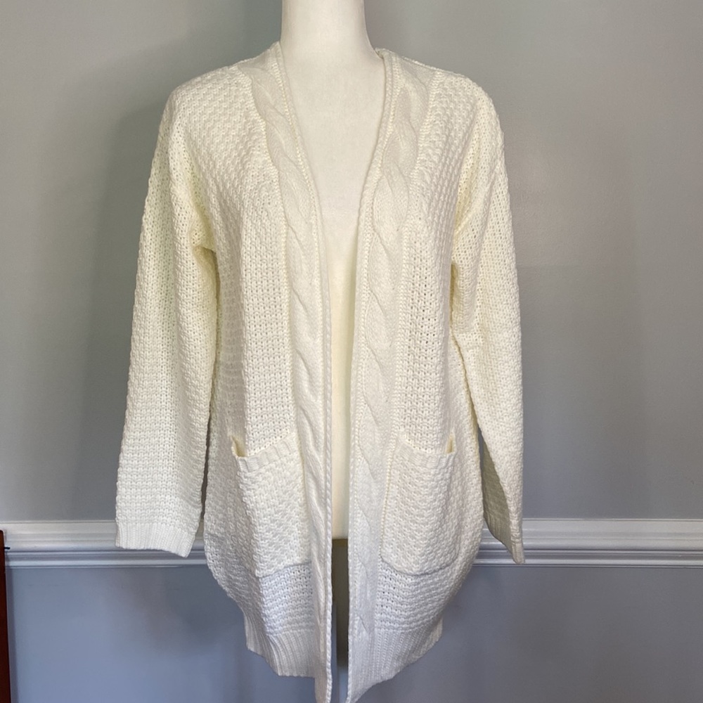 NWT GRECERELLE Women's Loose Chunky Knit Cable Cardigans Sweater With Pockets